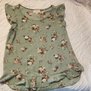 LOFT Floral Green Women's Top